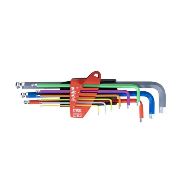 Sexkant nyckelset - WIHA - 46555 - ProStar-fodral - Stål - 9 vanliga storlekar
