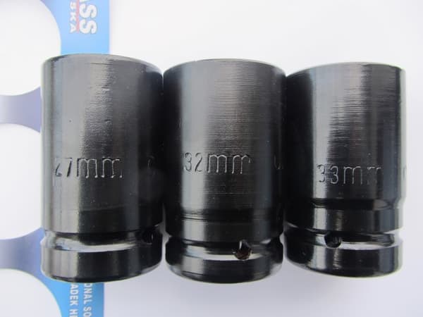 Sekskantede fatninger 27 - 33 mm, sæt med 3 stk.