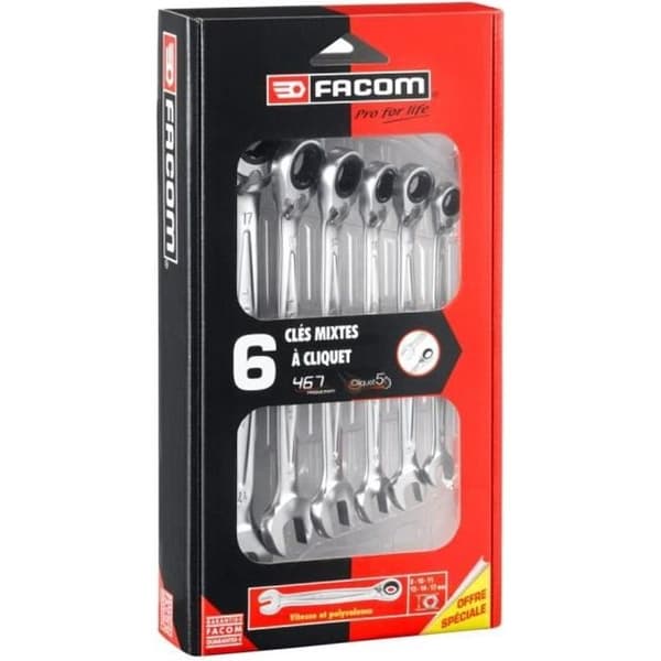 Box med 6 kombinationsspärrnyckel - FACOM - 467.J6PG