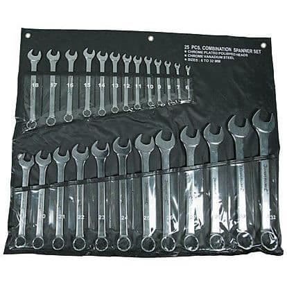 Silverline SP100 Set med 25 st kombinyckel 6 - 32 mm