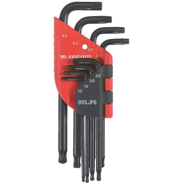 Set med 8 Facom Tamper Torx-Torx hannycklar med sfäriskt huvud