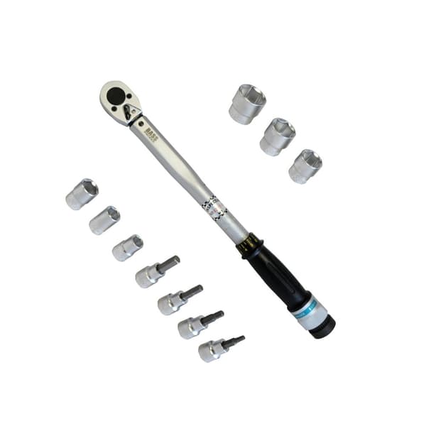 3/8" momenttiavain, 20 - 110 Nm + hylsyt