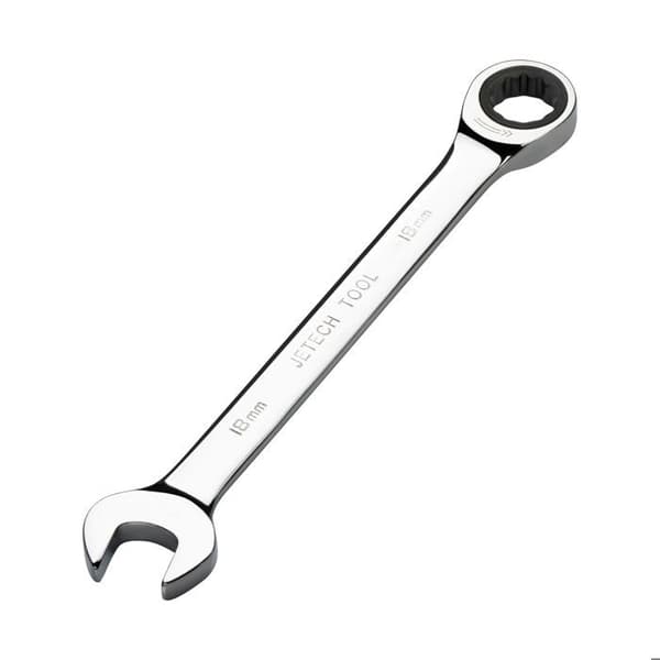 Kombinationsnyckel med hylsa - Jetech - 18mm - Cr-V stål - Polerad kromfinish - 12 punkter