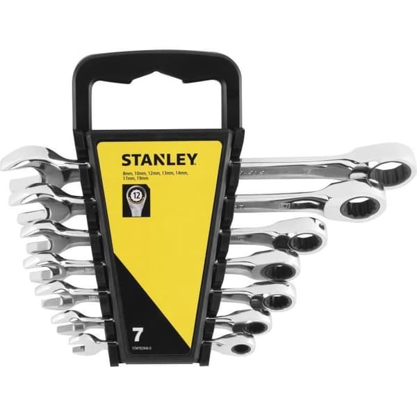 Kombinationsspärrnyckel - STANLEY - STMT82846-0 - 72 tänder - Ergonomiskt handtag - 7 delar