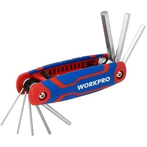 Set med hopfällbara insexnycklar - WORKPRO - 1,5-8 mm - Plast - 6-punkts - 17 x 6 x 6 cm