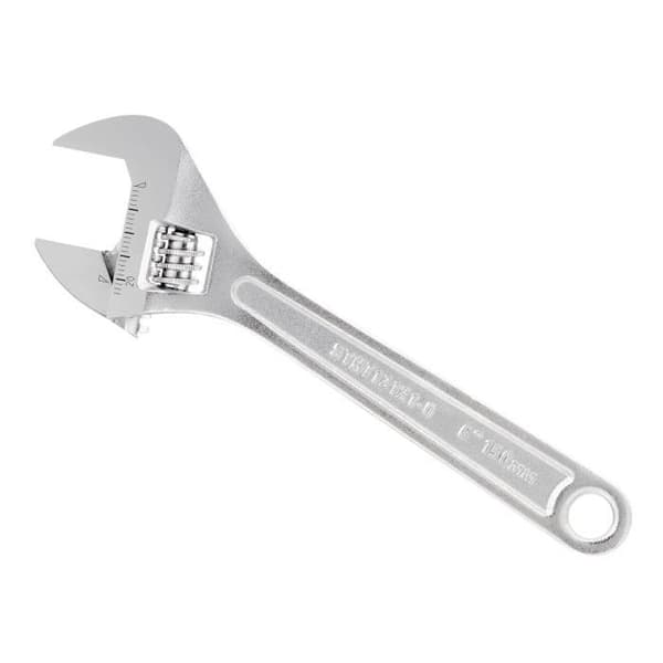 STANLEY justerbar skiftnyckel - Chrome Vanadium - 150mm - 15° käftar - Skårat hjul