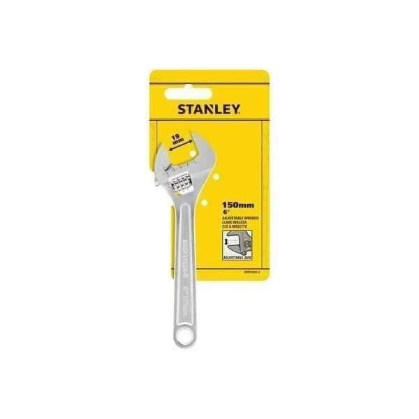 STANLEY justerbar skiftnyckel - Chrome Vanadium - 150mm - 15° käftar - Skårat hjul