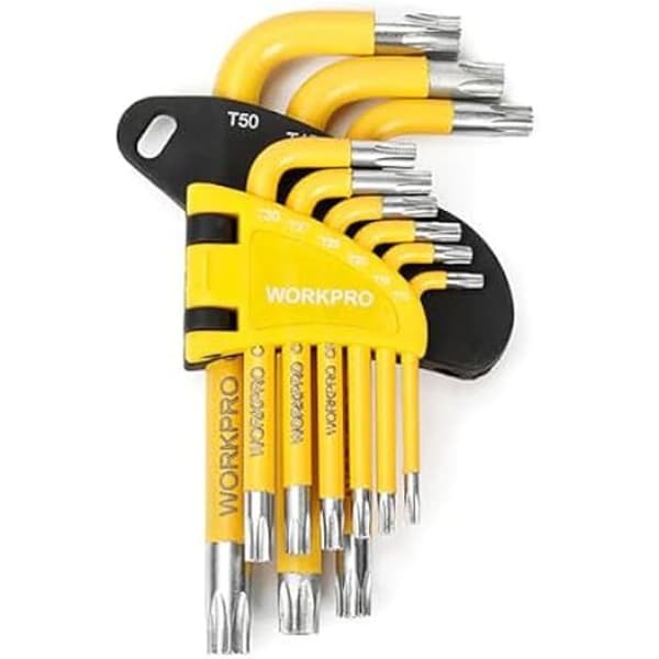 Torx skiftnyckelsats - Workpro - 9 delar - Flerfärgad - 14,68 x 8,79 x 8,17 cm - Torx bitstyp