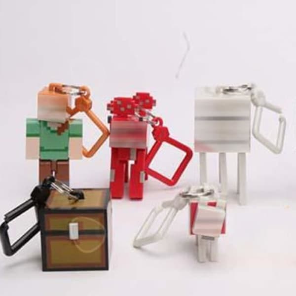 Minecraft MC Nyckelring Perifer svärd Miner's Lamp Plasthänge - CONFOZEN - 10 modeller