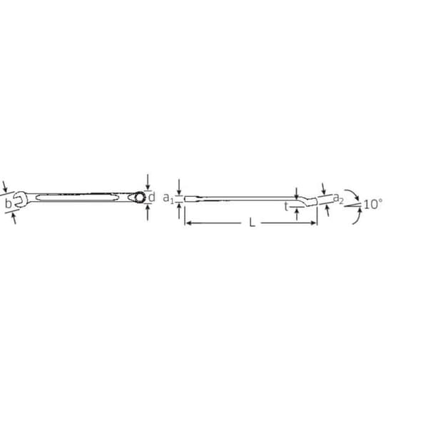 Blandad nyckel 12 mm - DIN3113B lång Stahlwille