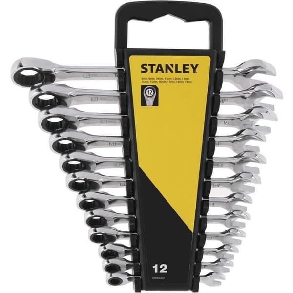 Kombinationsspärrnyckelsats - STANLEY - 12 delar STMT82847-0 - Kallsmidet stål och kromfinish