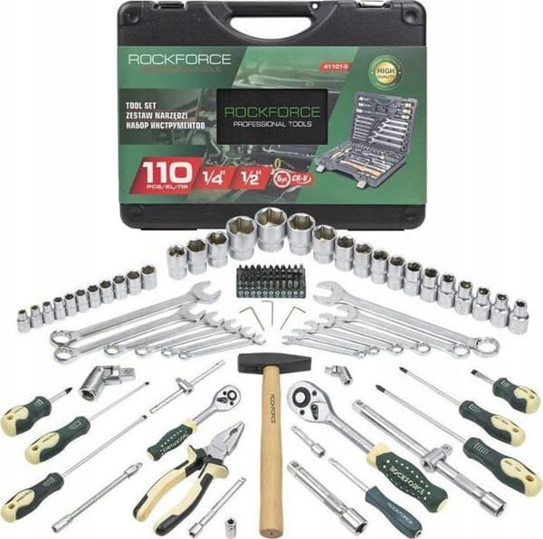 Rockforce - RF-41101-5 - Verktygssats JEU DE CLÃS 110 pcs. 1/21/4''''