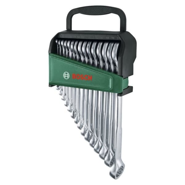 Bosch Set med 12 blandnycklar (robusta universella skiftnycklar; metrisk 6-19 mm; ergonomisk design)