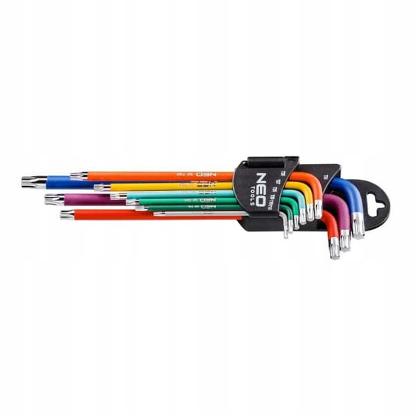 NEO Torx T10-50 -avaimet, 9 kpl:n sarja, värilliset