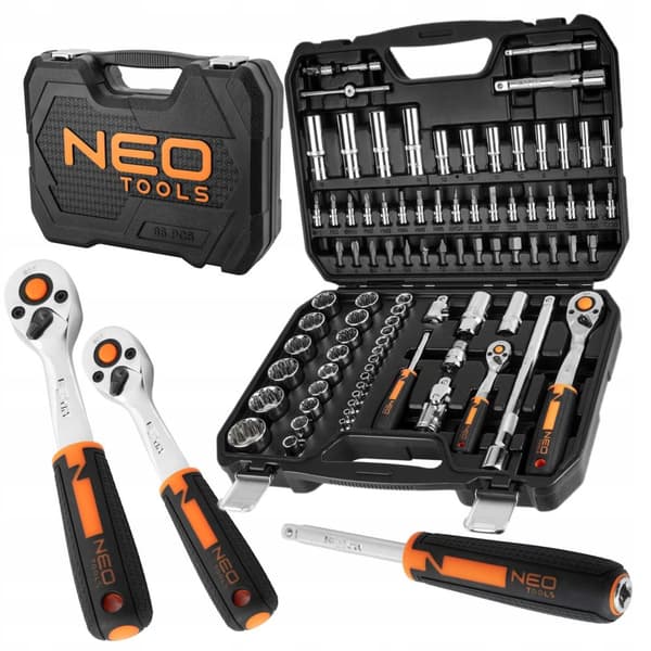 NEO Topnøgler 1/4"", 1/2"", sæt med 86, Cr