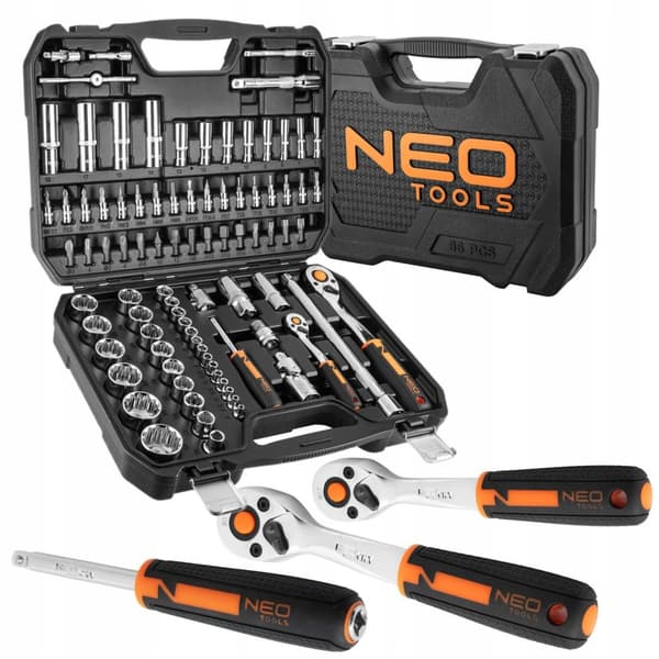 NEO Topnøgler 1/4"", 1/2"", sæt med 86, Cr