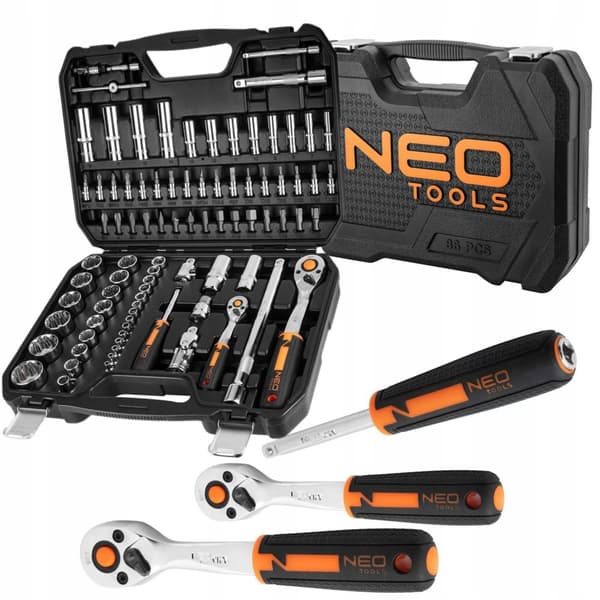 NEO Topnøgler 1/4"", 1/2"", sæt med 86, Cr