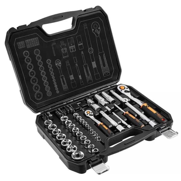 NEO Hylsnycklar 1/2"", 1/4"", sats om 73, Cr
