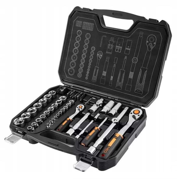 NEO Hylsnycklar 1/2"", 1/4"", sats om 73, Cr