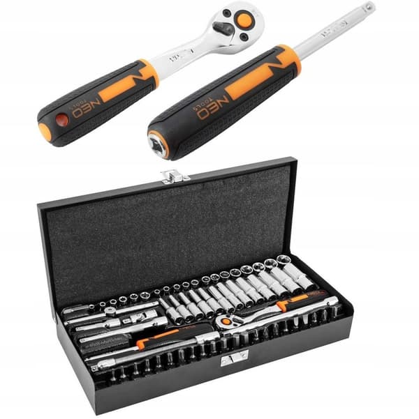 NEO Hylsnycklar 1/4"", set med 63 delar