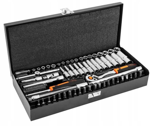 NEO Hylsnycklar 1/4"", set med 63 delar