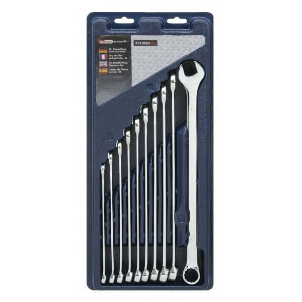 Set med 10 extra långa CHROMEPlus XL kombinationsnycklar - KSTOOLS - Material: Krom - Produkttyp: Skiftnyckel