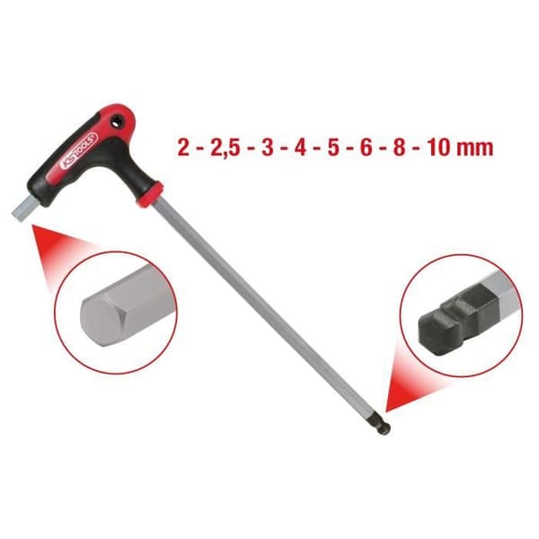 KS Tools 151.8155 ERGOTORQUEplus Insexnyckelsats, 8 delar - 4042146071472