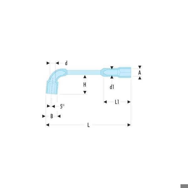 Smidd oblockerad rörnyckel 6x12 punkter D.10mm L.129mm - FACOM - 76.10