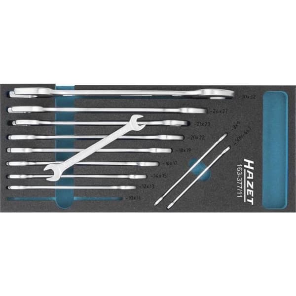 Dubbel skiftnyckelsats 11 delar 6 - 32 mmDIN 3110, DIN ISO 10102 Hazet163-377-11