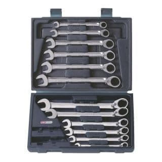 Box med 12 vändbara spärrnycklar - KSTOOLS - Gear Plus - Satin Chrome Vanadium