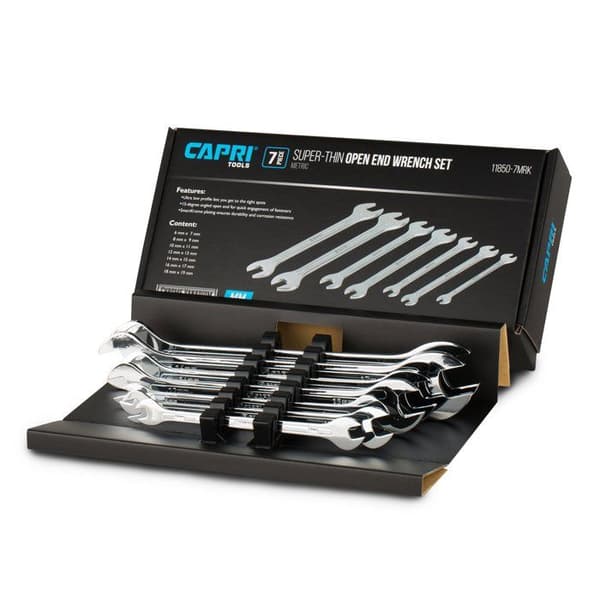 Kombinationsnyckel Capri-verktyg - 11850-7MRK - Set med 7 justerbara skiftnycklar med öppen ände Metrisk 6 till 19 mm