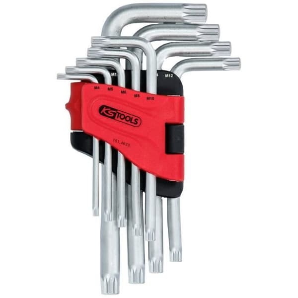 Vinklad hannyckelsats - KS TOOLS - 151.4630 - Kort modell - Specialstål