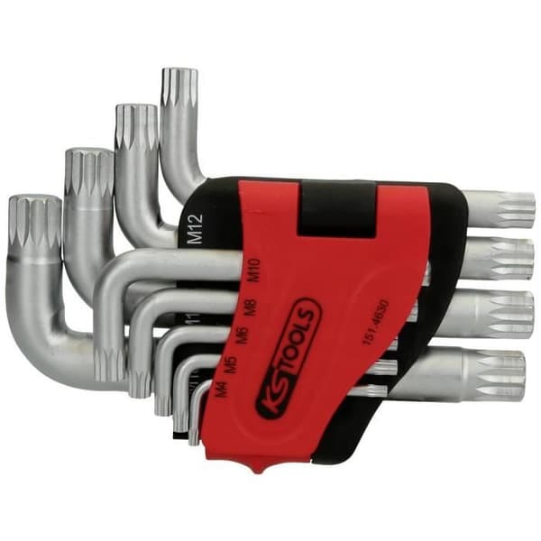 Vinklad hannyckelsats - KS TOOLS - 151.4630 - Kort modell - Specialstål