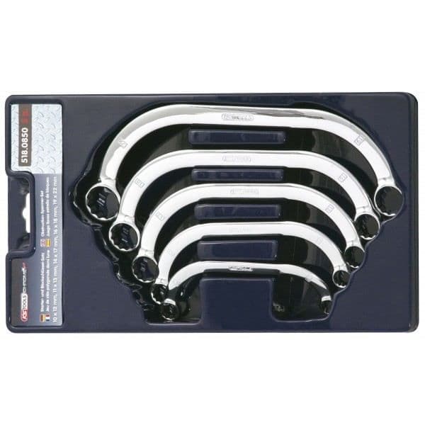 5 st halvmåne-ringnyckelsats 10x12 - 11x13 - 14x17 - 16x18 - 19x22 mm KS TOOLS 518.0850