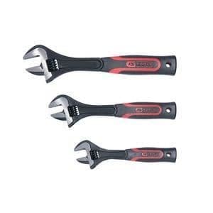 Spel av 3 skiftnycklar - KS TOOLS - 577.0199 - Skiftnycklar med bi-material handtag - 8" - 10" - 12"