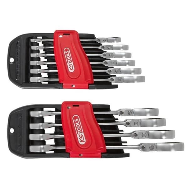 10-delars blandnyckelset - KS TOOLS - 503.4850 - Nycklar med omkopplare - Låsbart lutande huvud Gearplus