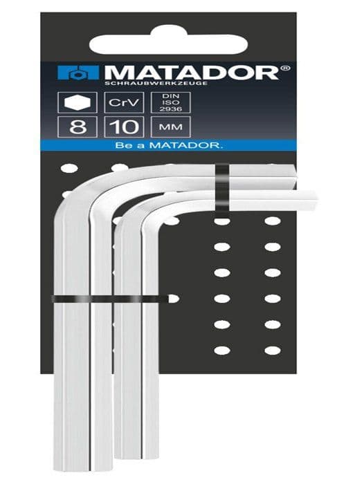 Cle allen - cle a 6 pans - cle male hexagonale Matador - 0440 9020 - spel nycklar med vinklar 6 pans, kort 8 mm - 10/9020 0440