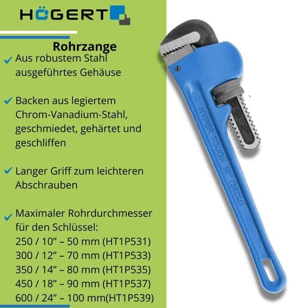Klouppnyckel - rörgreppnyckel - Stillson-nyckel Högert teknik - HT1P531