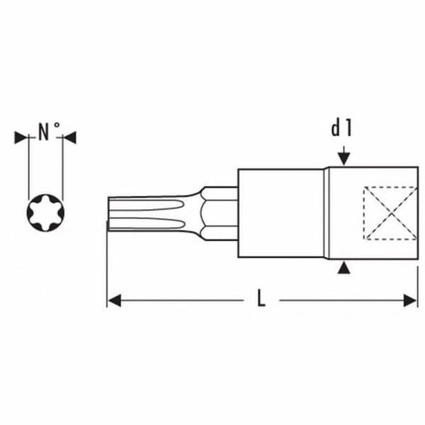 Tona expert - E031922 - Torx-hylsa med stift 1/2T40 x 55mm ()