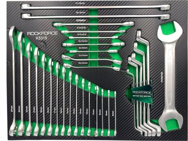 Rockforce - RF-K5315 - Sats med blandnycklar med vinklade hylsor, 31 delar