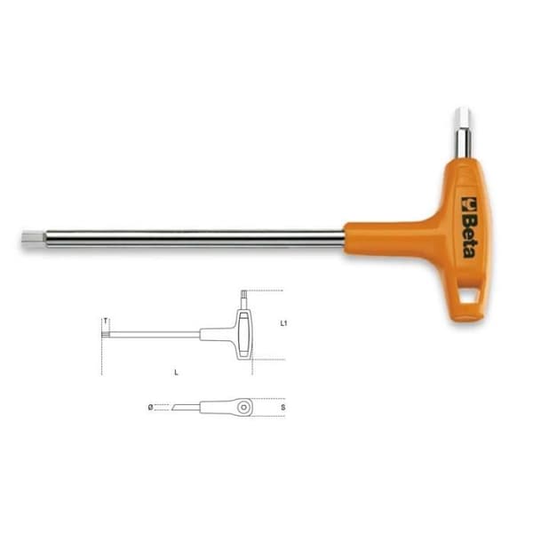 Högpresterande 2 mm T-handtag sexkantnycklar 96T-serien BETA 000960934