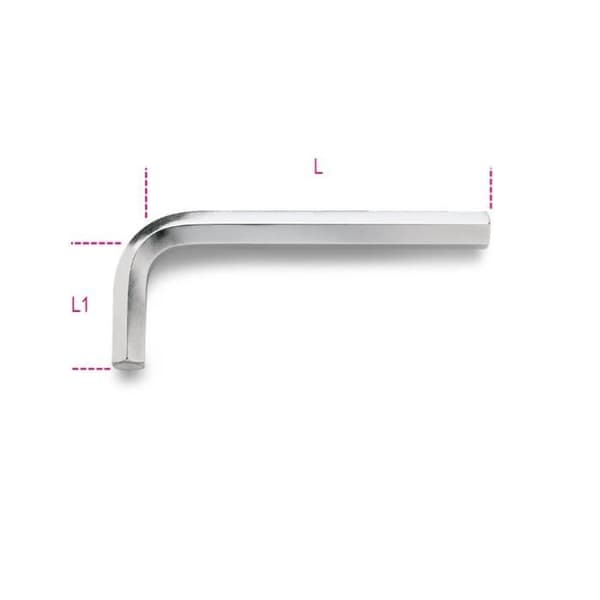 Vinklad insexnyckel, krom, D=1,5mm L=45mm serie 96 BETA 000960015