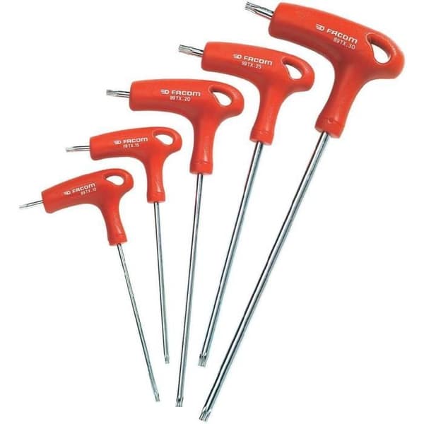 Torx nyckelsats - FACOM - 89TX.PB - Storlek T10/T15/T20/T25/T30 - Sats med 5 nycklar