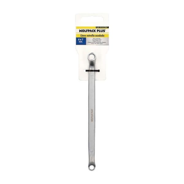 Wolfpack linea professionell kombinationsnyckel - 02322902 - Armbågsstjärnnyckel plus kromvanadinstål 6 x 7 DIN 838