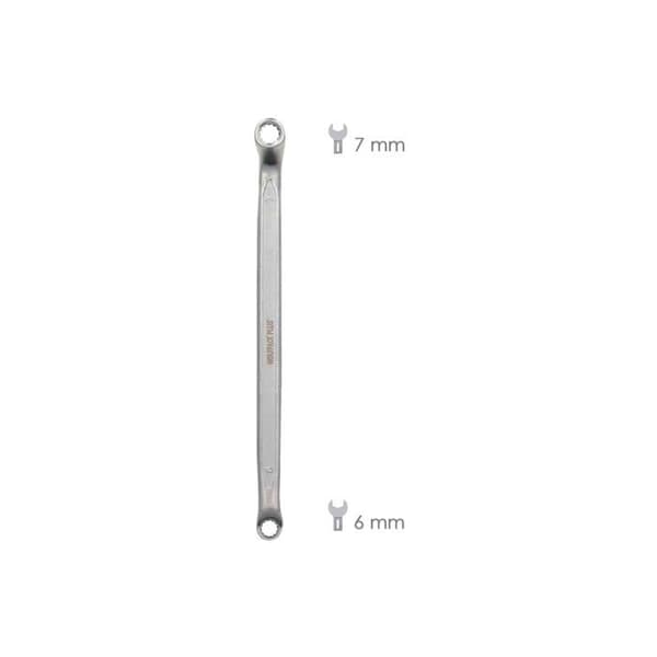 Wolfpack linea professionell kombinationsnyckel - 02322902 - Armbågsstjärnnyckel plus kromvanadinstål 6 x 7 DIN 838