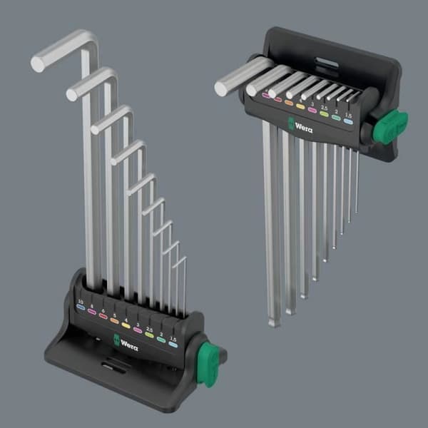 WERA 950/9 Hex-Plus 8 vinklad hannyckelsats - Förkromat stål - 6-punkts