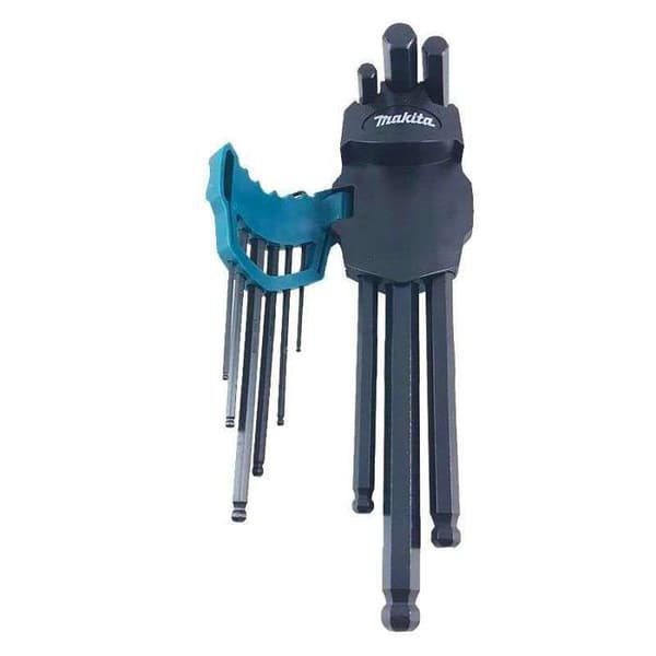 9-delat hex nyckelset med kulled - MAKITA - B-65894 - Krom vanadium - Sfärisk topp - Ergonomisk grepp