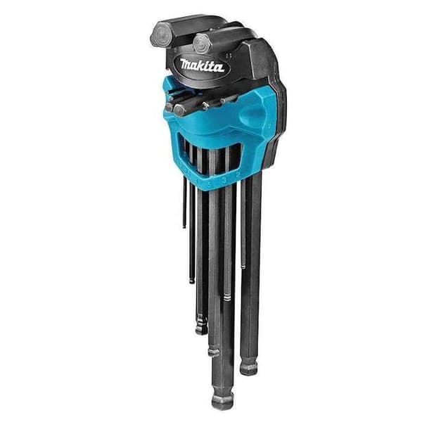 9-delat hex nyckelset med kulled - MAKITA - B-65894 - Krom vanadium - Sfärisk topp - Ergonomisk grepp
