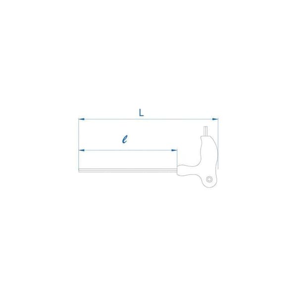 Manlig 6-kantig nyckel med L-handtag - 3 mm L. 150 mm