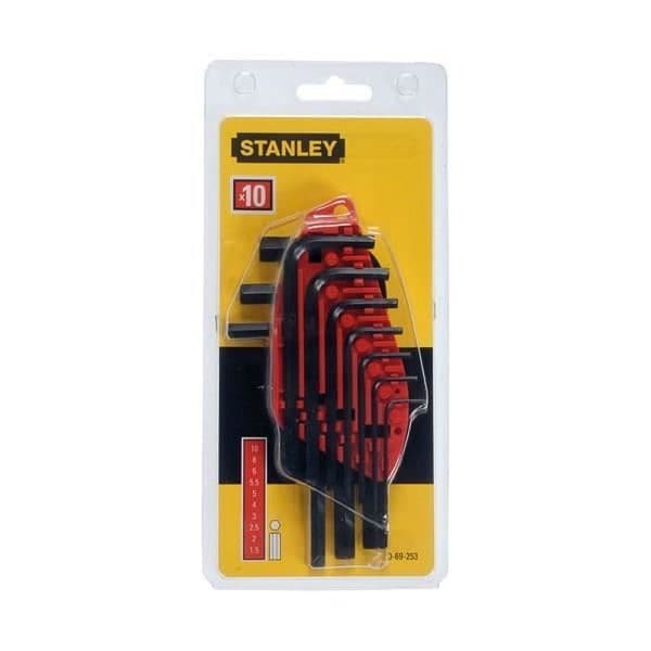 STANLEY sexkantig hannyckel - 0-69-253 - Silikonstål - Levereras med en uppsättning om 10 stycken med fodral